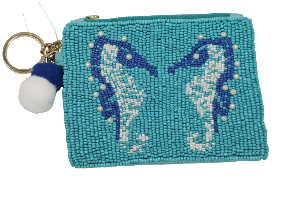 WATER HORSE KEYCHAIN BEADED COIN PURSE