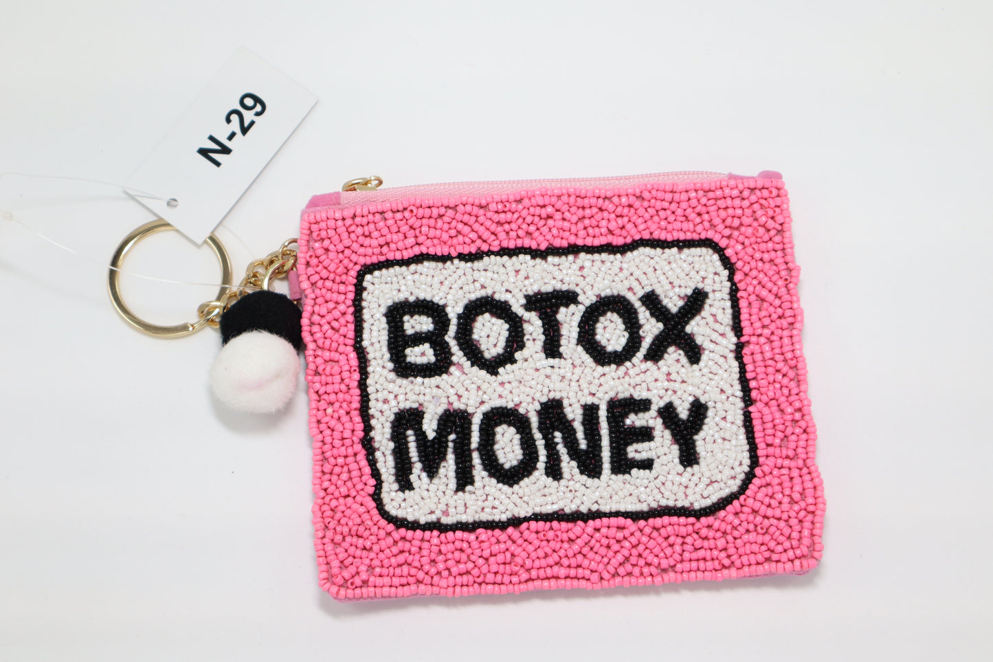 BOTOX MONEY KEYCHAIN BEADED COIN PURSE