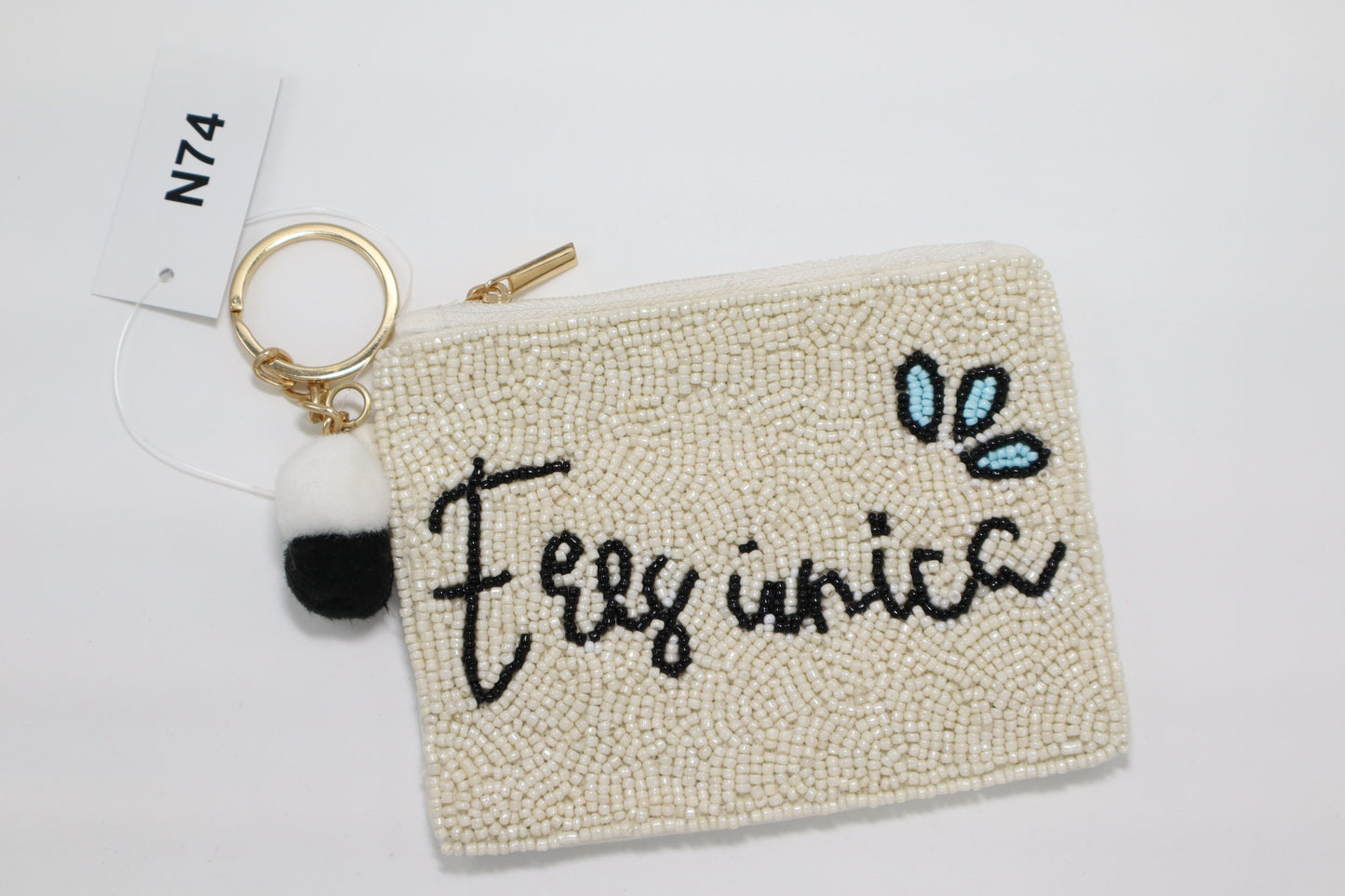 ERES UNICA KEYCHAIN BEADED COIN PURSE
