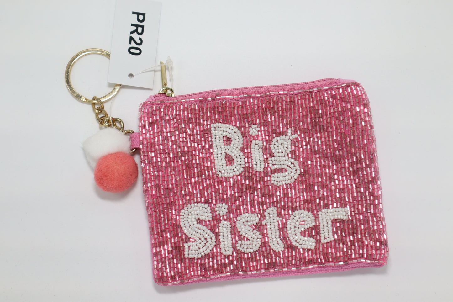 BIG SISTER KEYCHAIN BEADED COIN PURSE