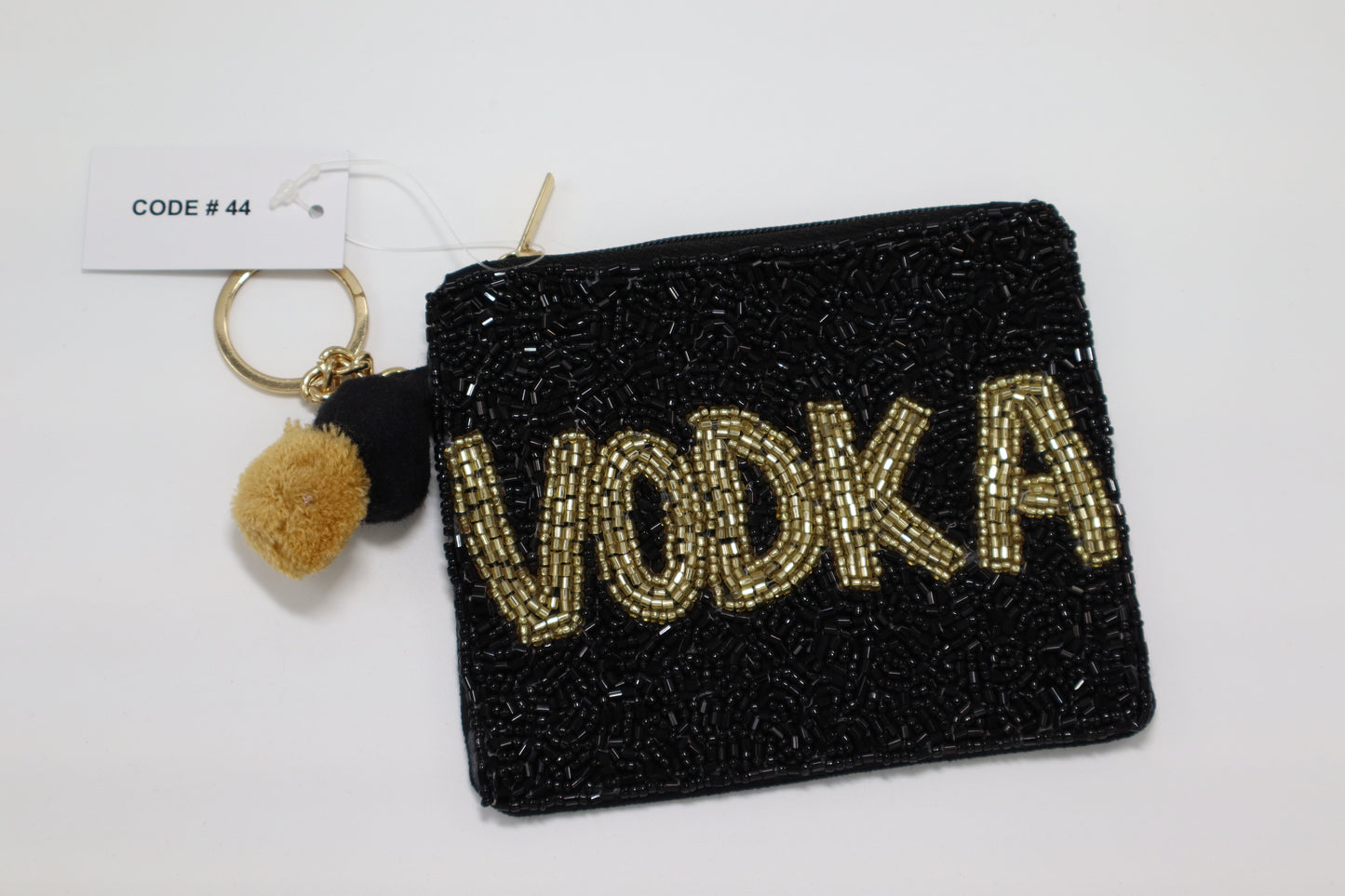 VODKA KEYCHAIN BEADED COIN PURSE