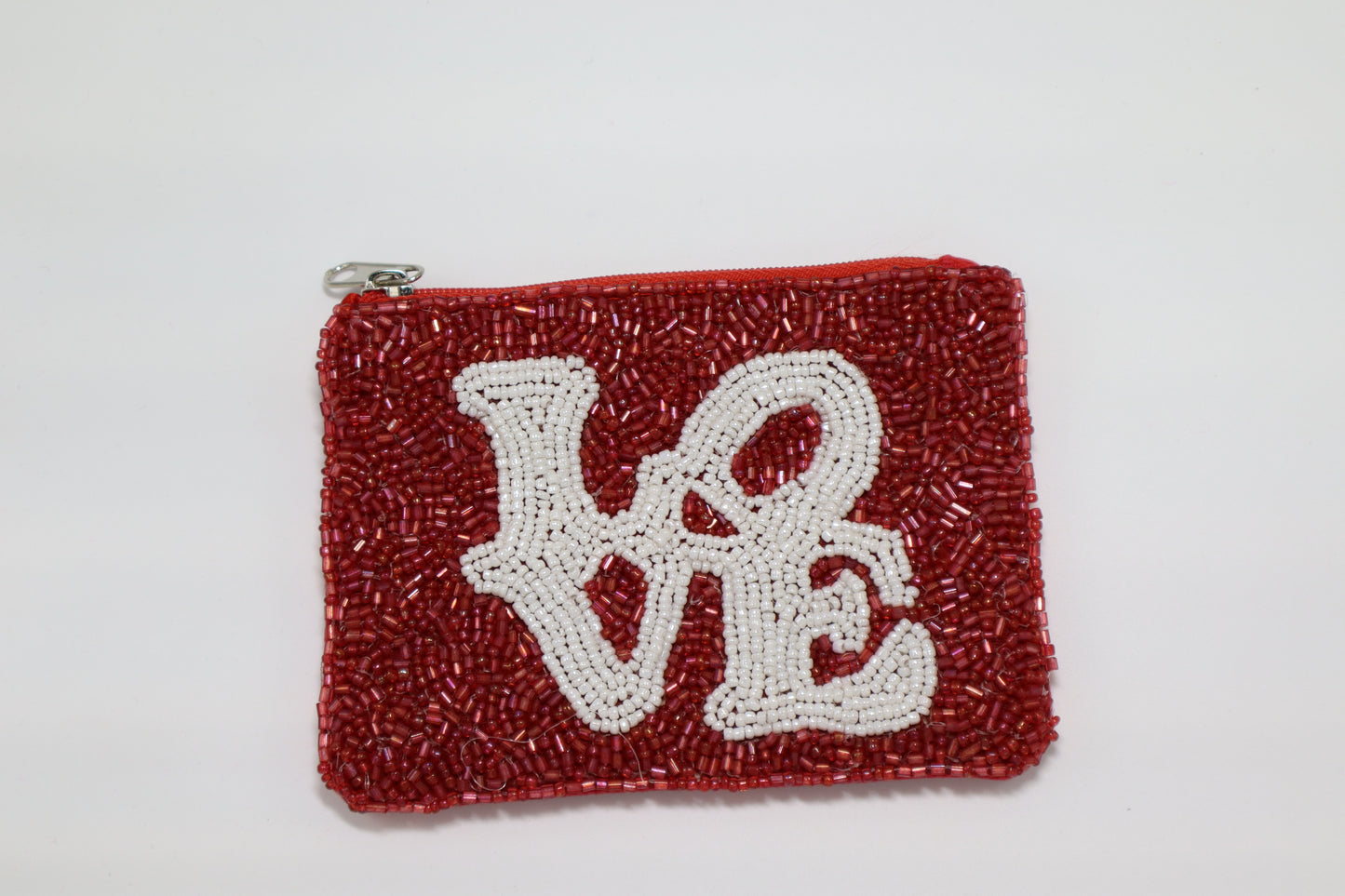 LOVE BEADED COIN PURSE