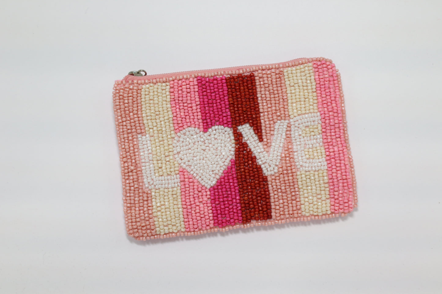 LOVE BEADED COIN PURSE