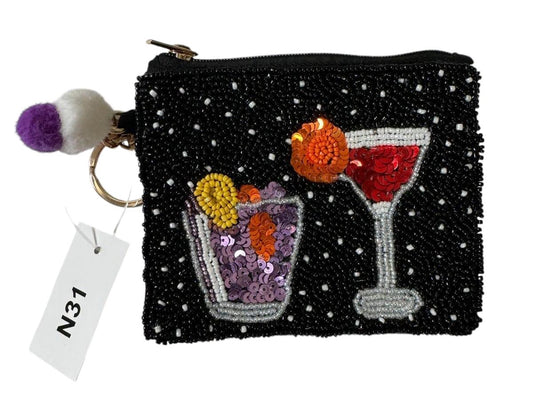 COCTEL KEYCHAIN BEADED COIN PURSE