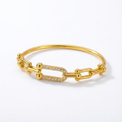 304 STAINLESS STEEL U SHAPE OVAL ION PLATING BANGLE