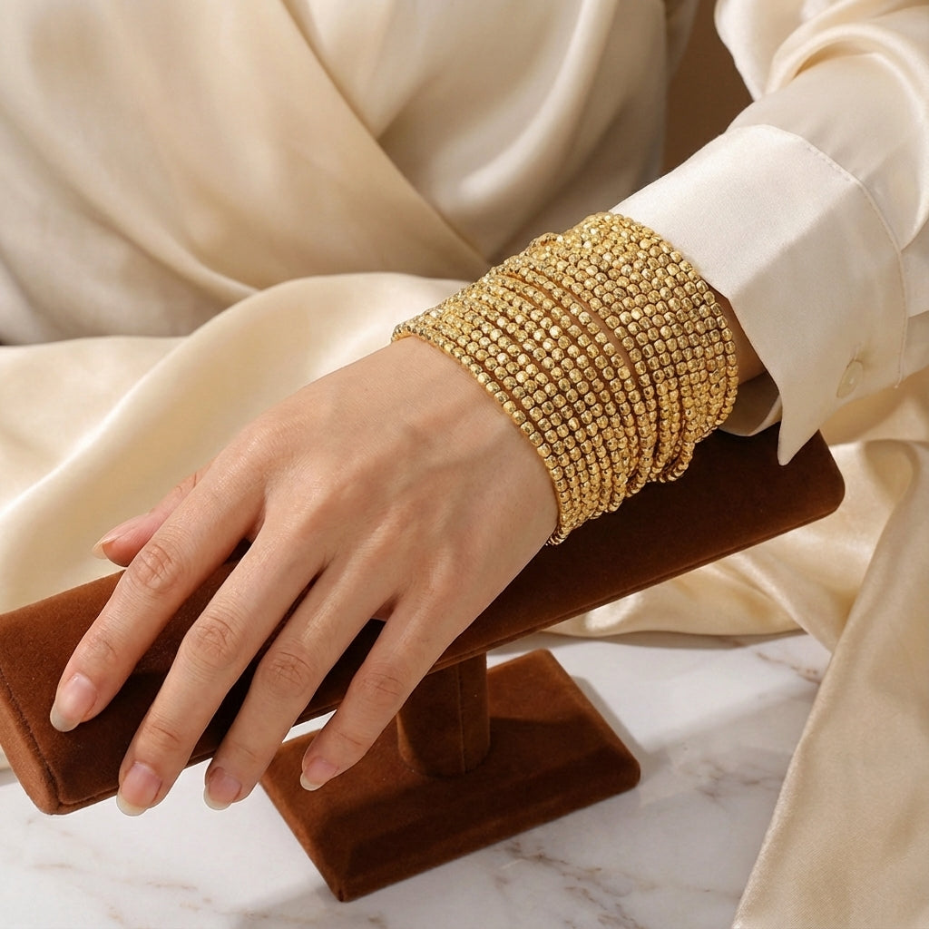 CASUAL RETRO CLASSIC STYLE SOLID COLOR CCB BEADED CHAIN BEADED BRACELETS J-19445B