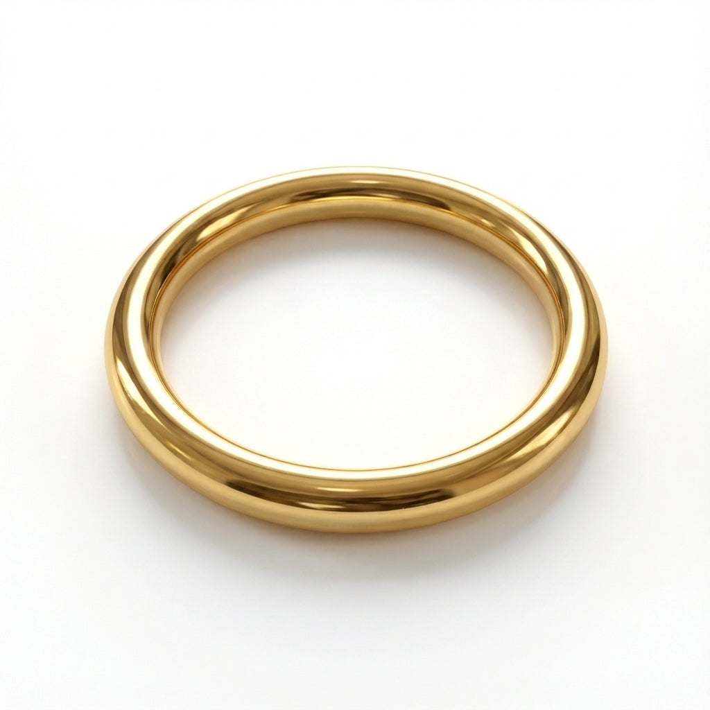 60MM STAINLESS STEEL 14K GOLD PLATED BANGLE