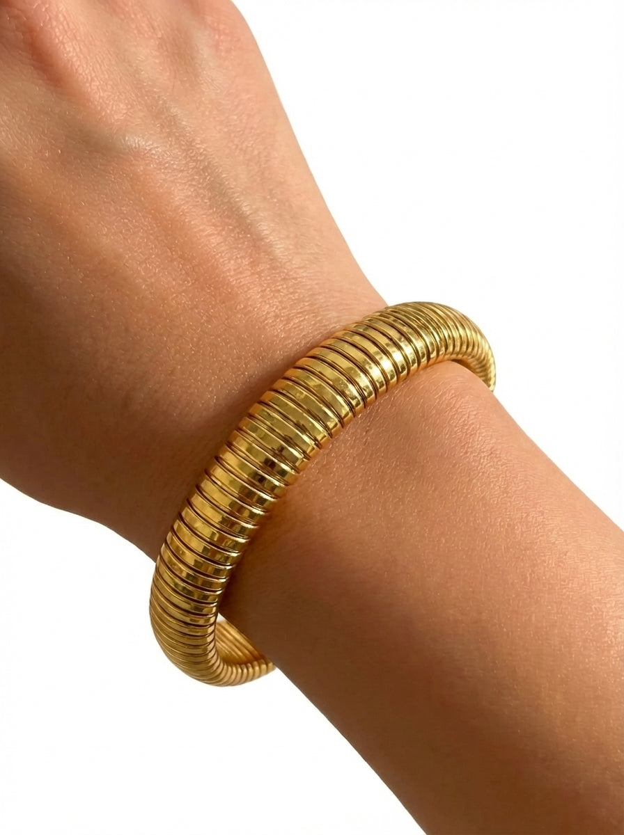 10mm Gold Solid Color Stainless Steel 18K Bracelets