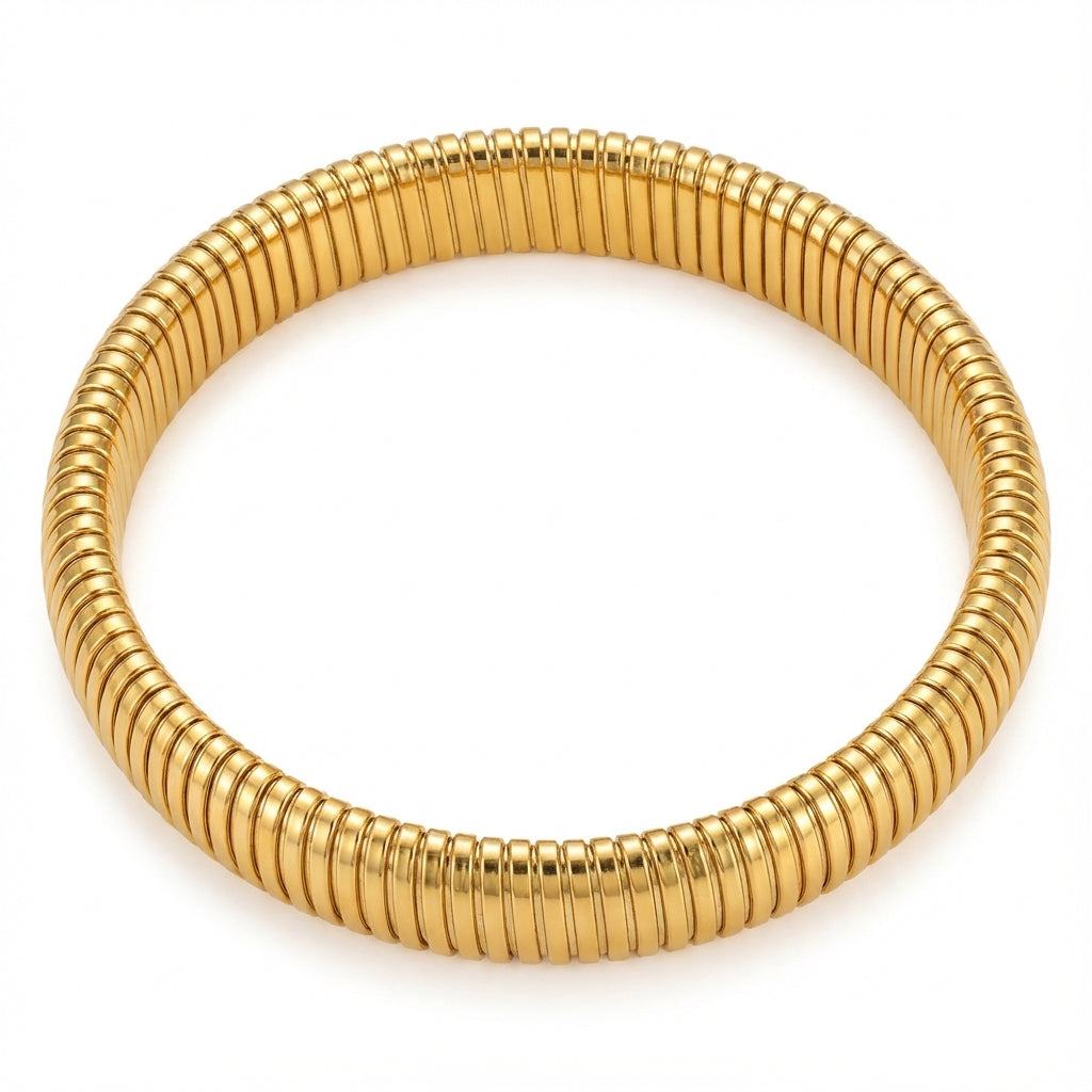 10mm Gold Solid Color Stainless Steel 18K Bracelets