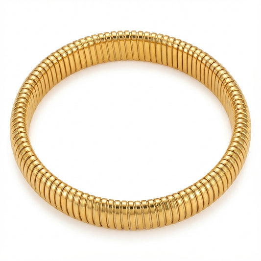 10mm Gold Solid Color Stainless Steel 18K Bracelets