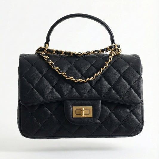 Black Bali Gold Genuine Leather Bag