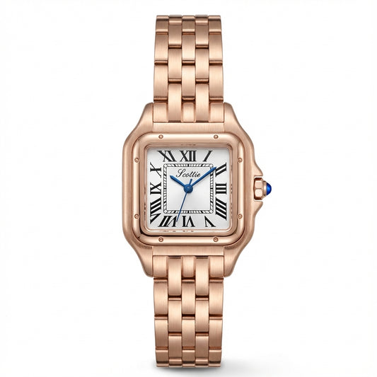 Rose White Rose Small Square Watch Water Resistance Women's Watches