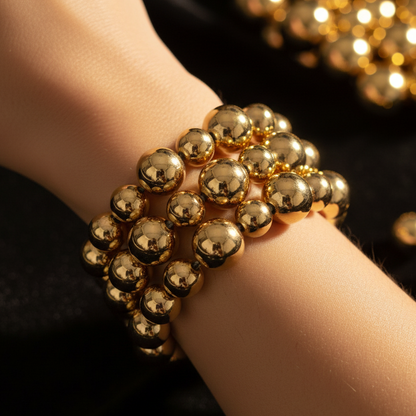 CASUAL MODERN STYLE CLASSIC STYLE ROUND 18K GOLD PLATED PLASTIC BRACELETS J-41236B
