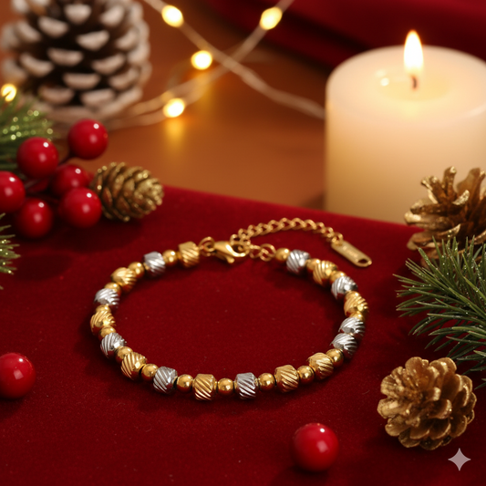 CASUAL SIMPLE STYLE ROUND TITANIUM STEEL 18K GOLD PLATED BRACELETS IN BULK J-73623B