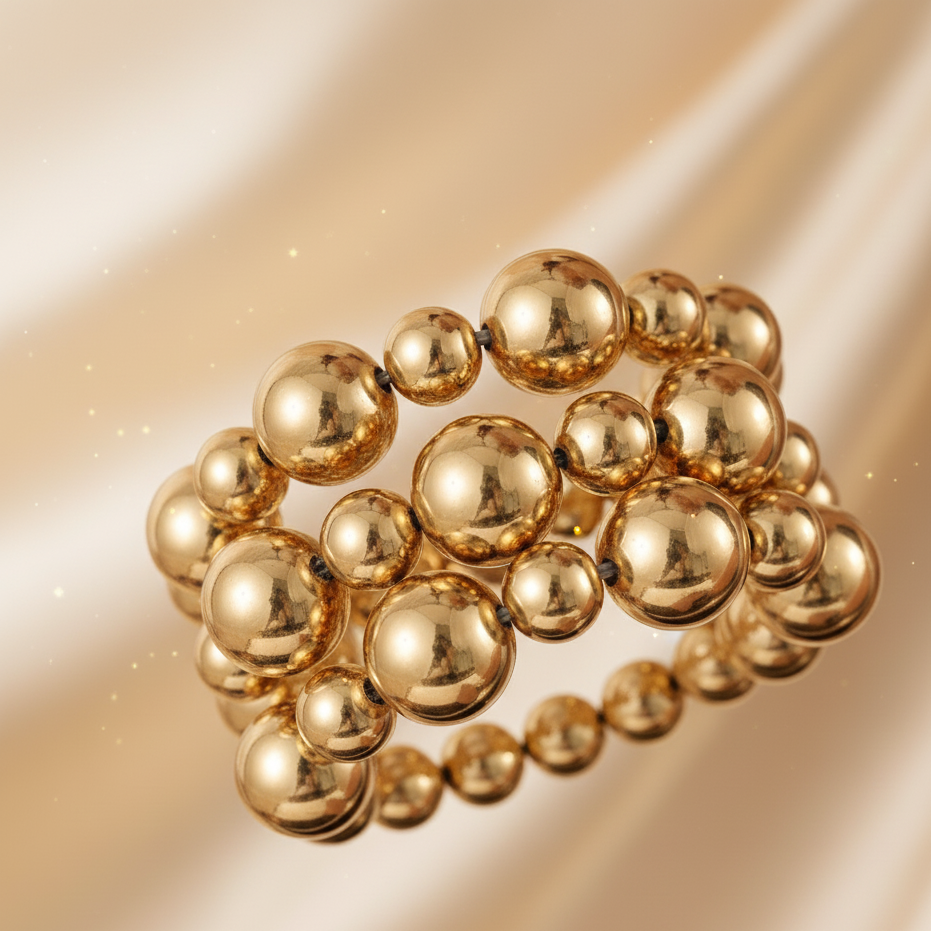 CASUAL MODERN STYLE CLASSIC STYLE ROUND 18K GOLD PLATED PLASTIC BRACELETS J-41236B