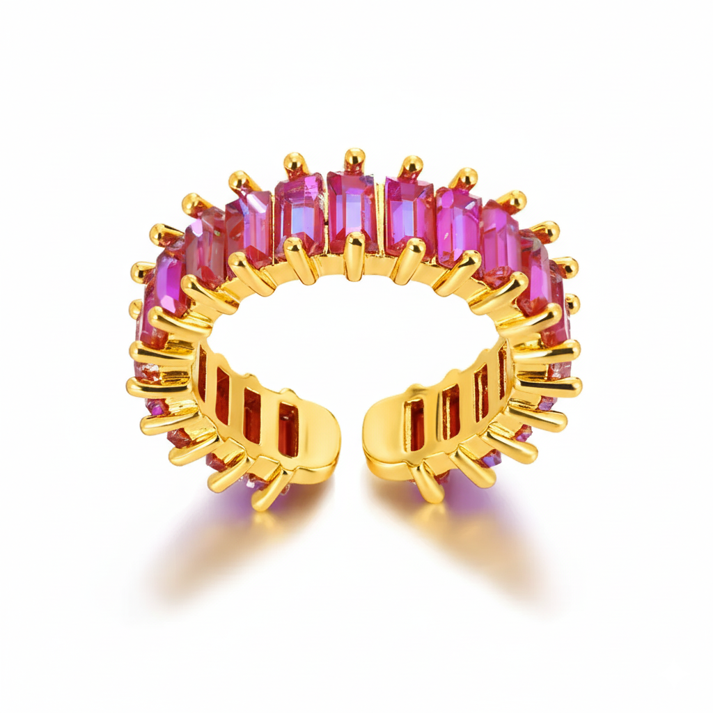 AJUSTABLE OPENING FUSHA GEOMETRIC STAINLESS STEEL MODERN STYLE OPEN RINGS J-78299R