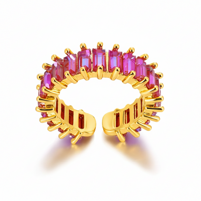 AJUSTABLE OPENING FUSHA GEOMETRIC STAINLESS STEEL MODERN STYLE OPEN RINGS J-78299R