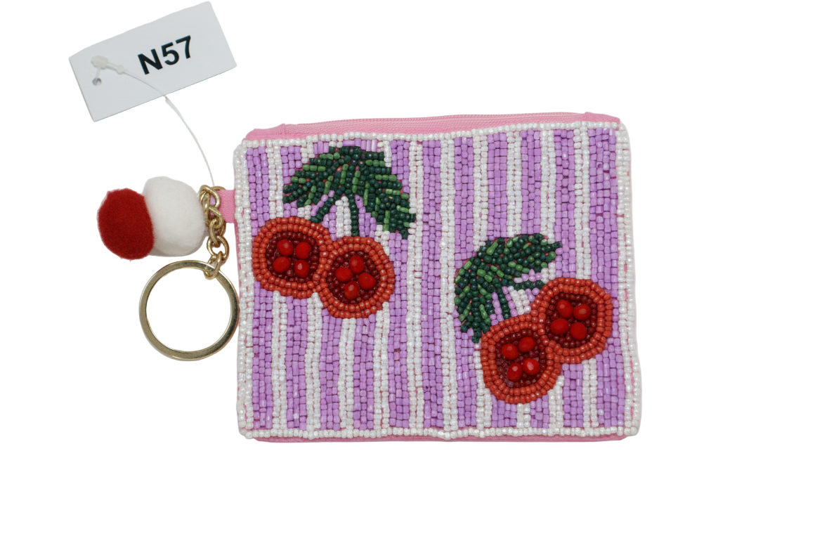 CHERRY KEYCHAIN COIN PURSE N-57