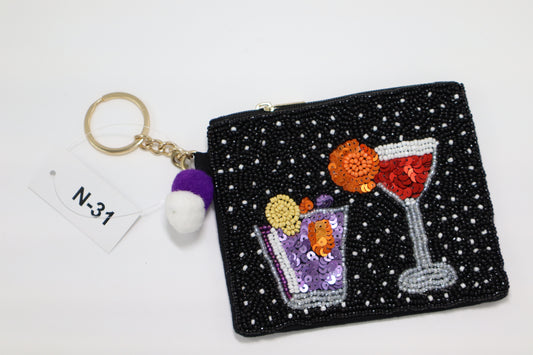 COCTEL KEYCHAIN BEADED COIN PURSE