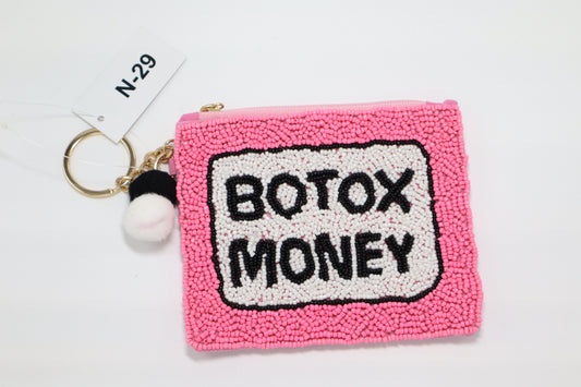 BOTOX MONEY KEYCHAIN BEADED COIN PURSE