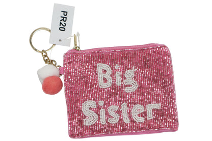 BIG SISTER KEYCHAIN BEADED COIN PURSE