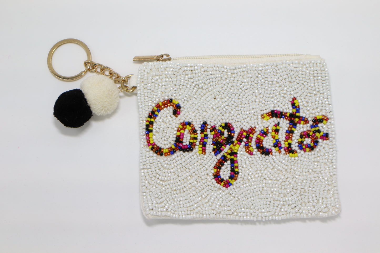 CONGRATS KEYCHAIN BEADED COIN PURSE