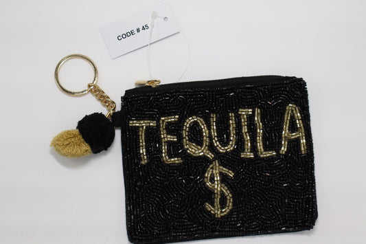 TEQUILA KEYCHAIN BEADED COIN PURSE