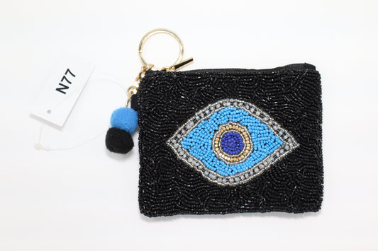 EYE KEYCHAIN BEADED COIN PURSE