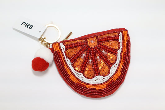 MANDARIN KEYCHAIN BEADED COIN PURSE