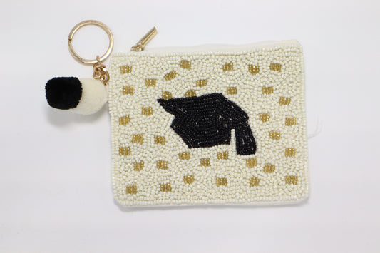 GRAD KEYCHAIN BEADED COIN PURSE