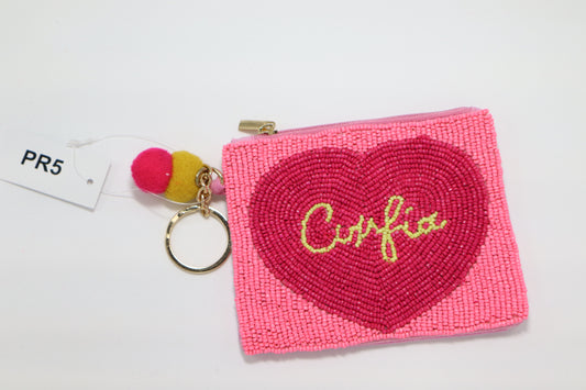 CONFIA KEYCHAIN BEADED COIN PURSE