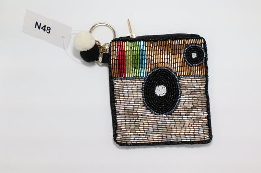 INSTAGRAM KEYCHAIN BEADED COIN PURSE