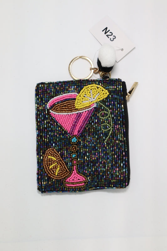 MARTINI’S KEYCHAIN BEADED COIN PURSE
