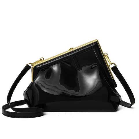 BLACK RETRO SHOUNLDER BAG FASHIONABLE CROSSBODY UNDERARM BAG