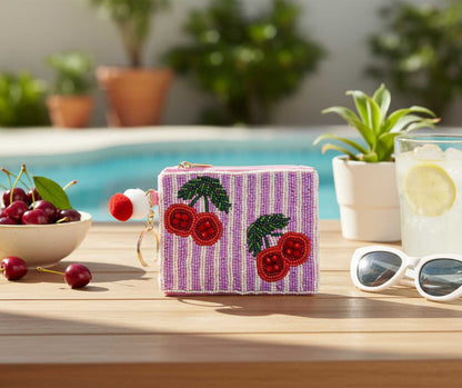 CHERRY KEYCHAIN COIN PURSE N-57